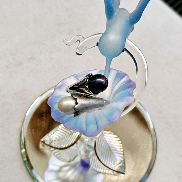 Akoya & Tahitian Pearl 925 Sterling Silver Bypass Ring TARA T&S *RARE - Picture 6 of 15